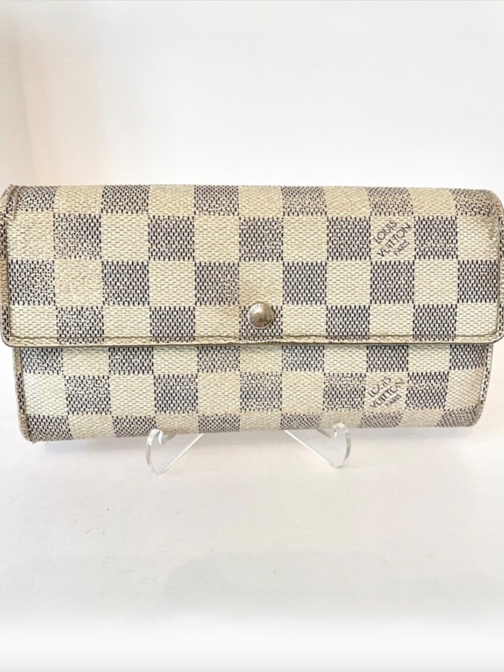 Louis Vuitton Damier Azur Sarah Wallet PorteFeuille LV Canvas